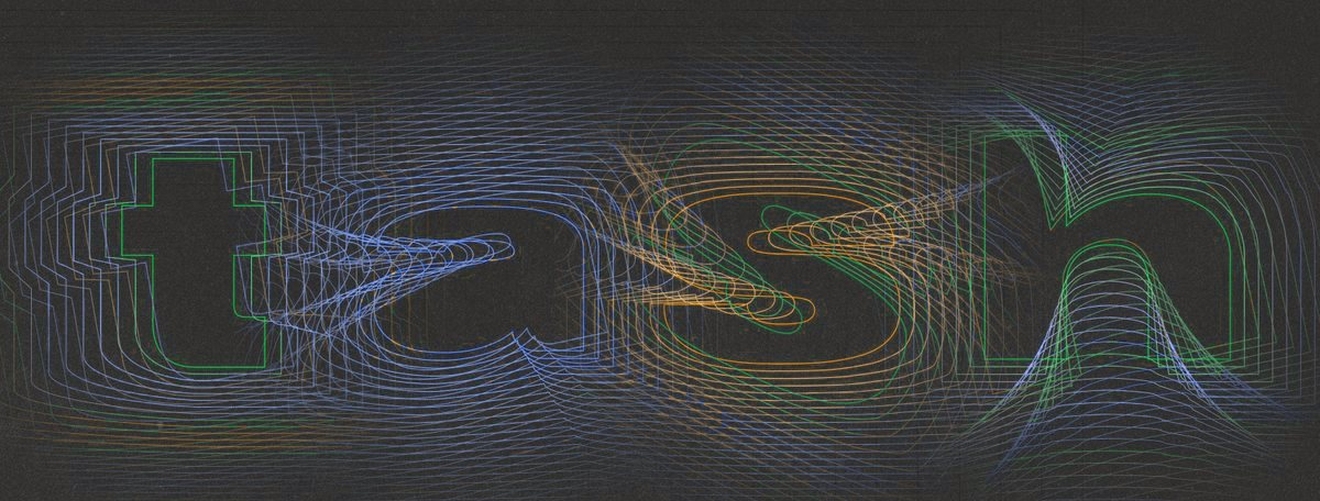 tash holographic wordmark