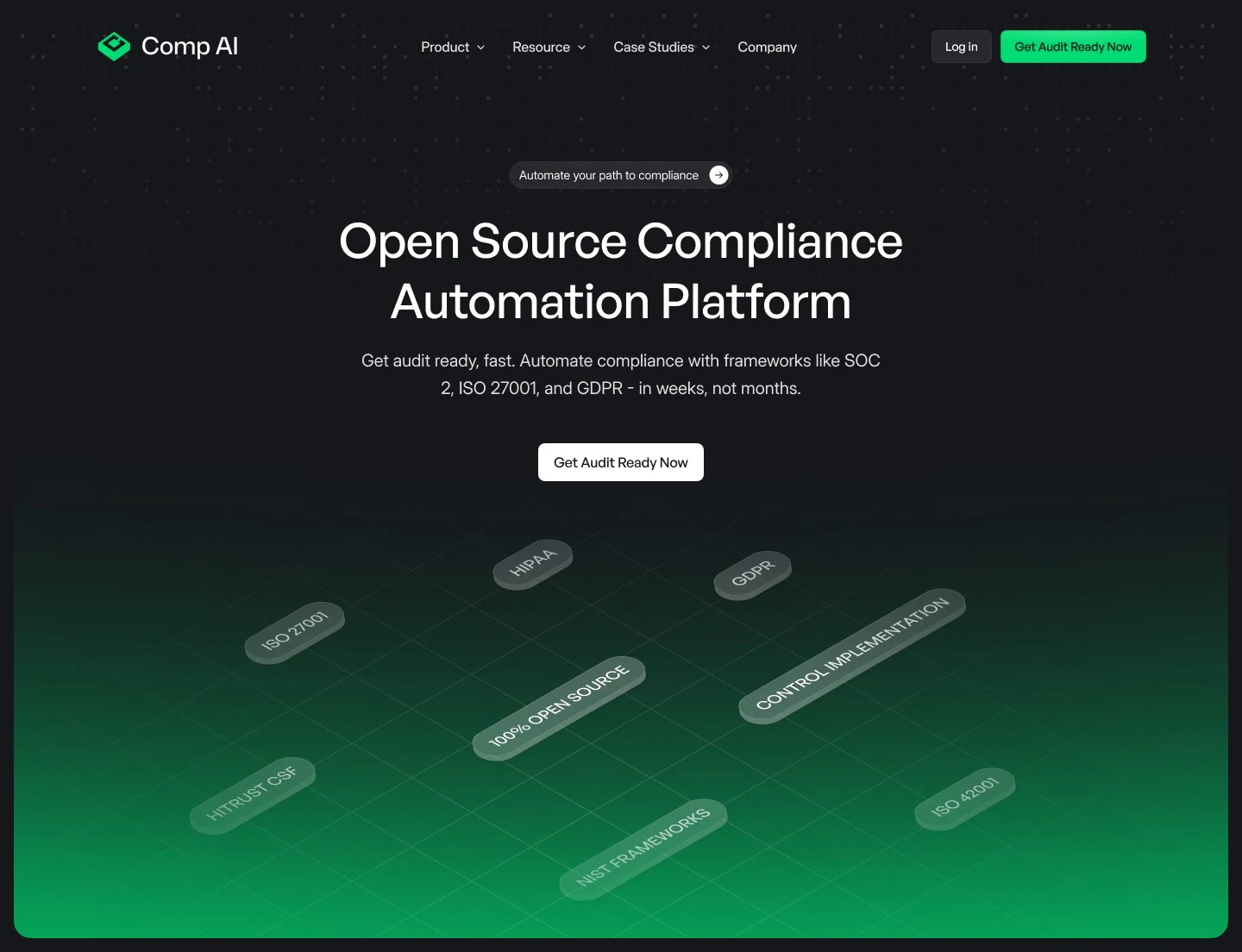 Comp AI: A dark site with a green glow