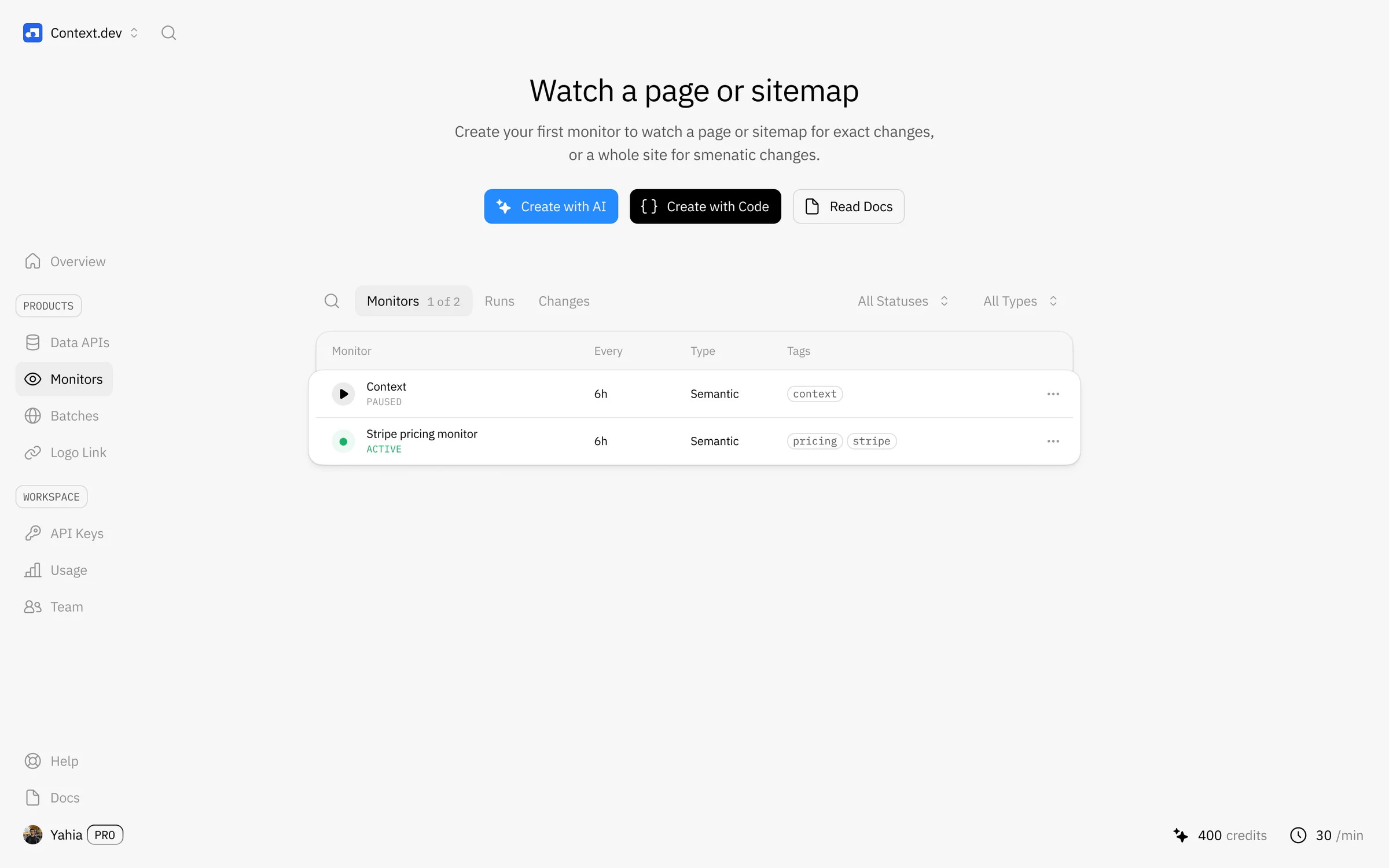Context Dev: Thousands of pages, one screen