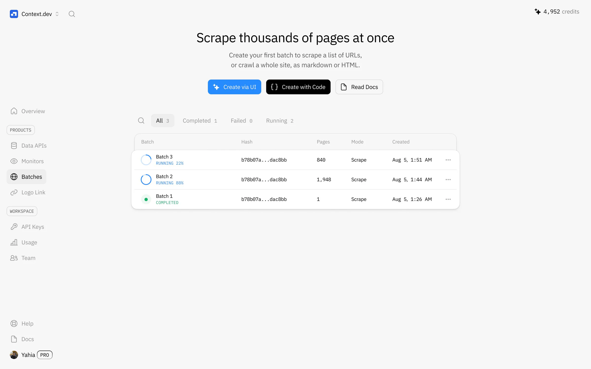 Context Dev: Thousands of pages, one screen