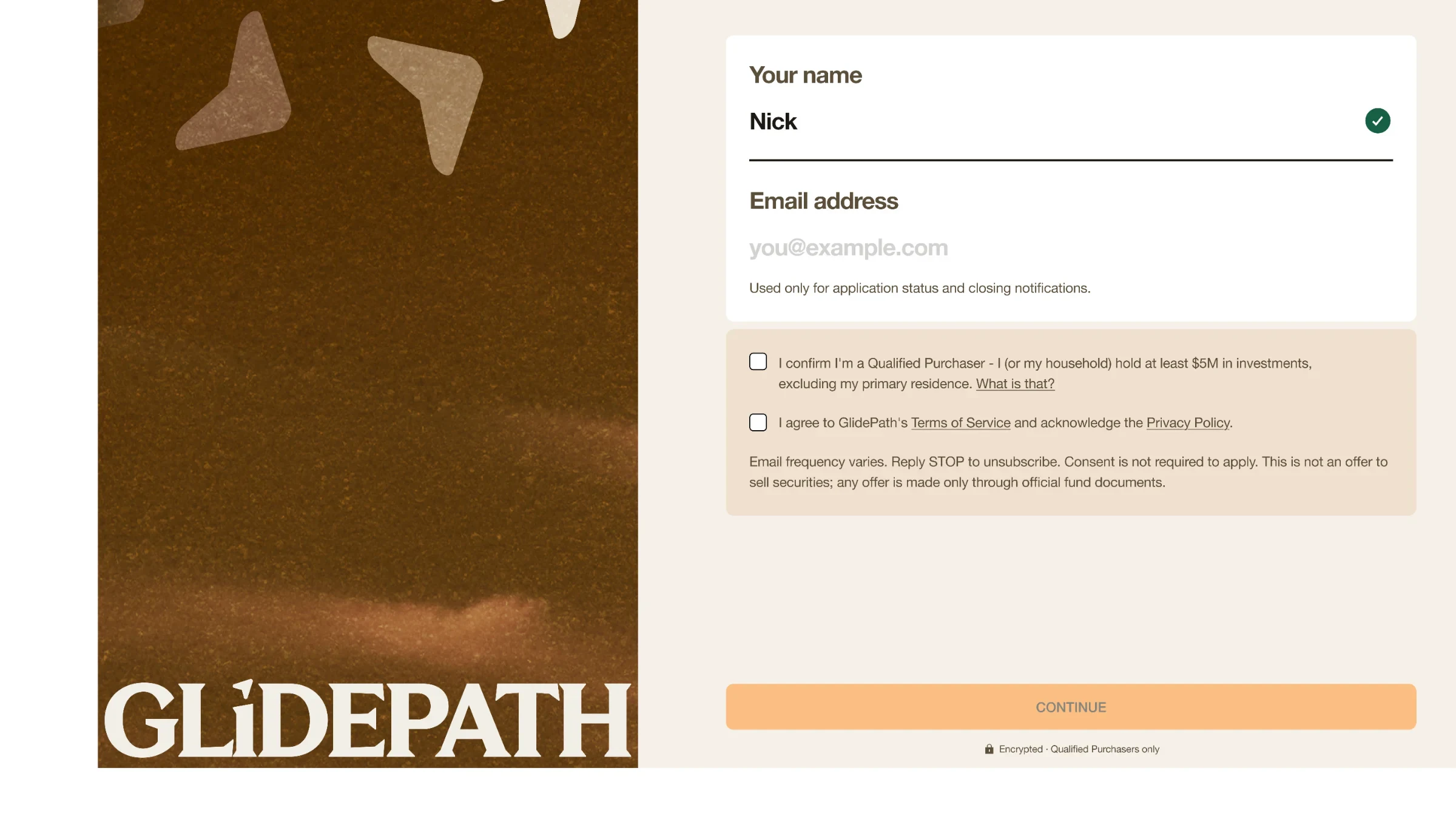 Glidepath: Reserve a spot