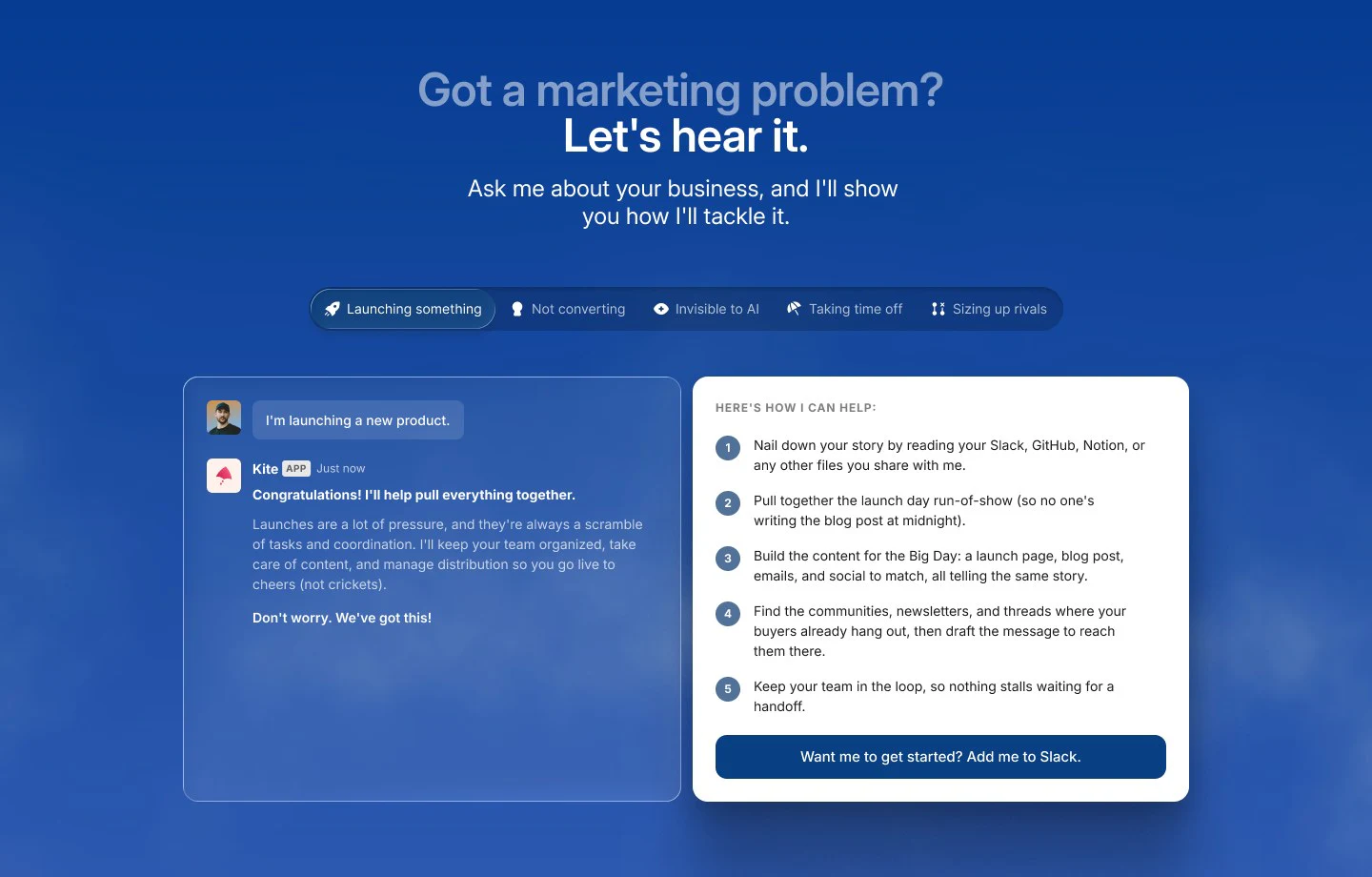 Kite: A site that talks