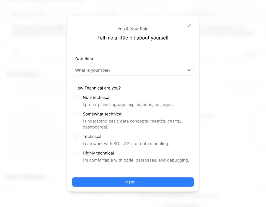 Menza: Learn about the user first