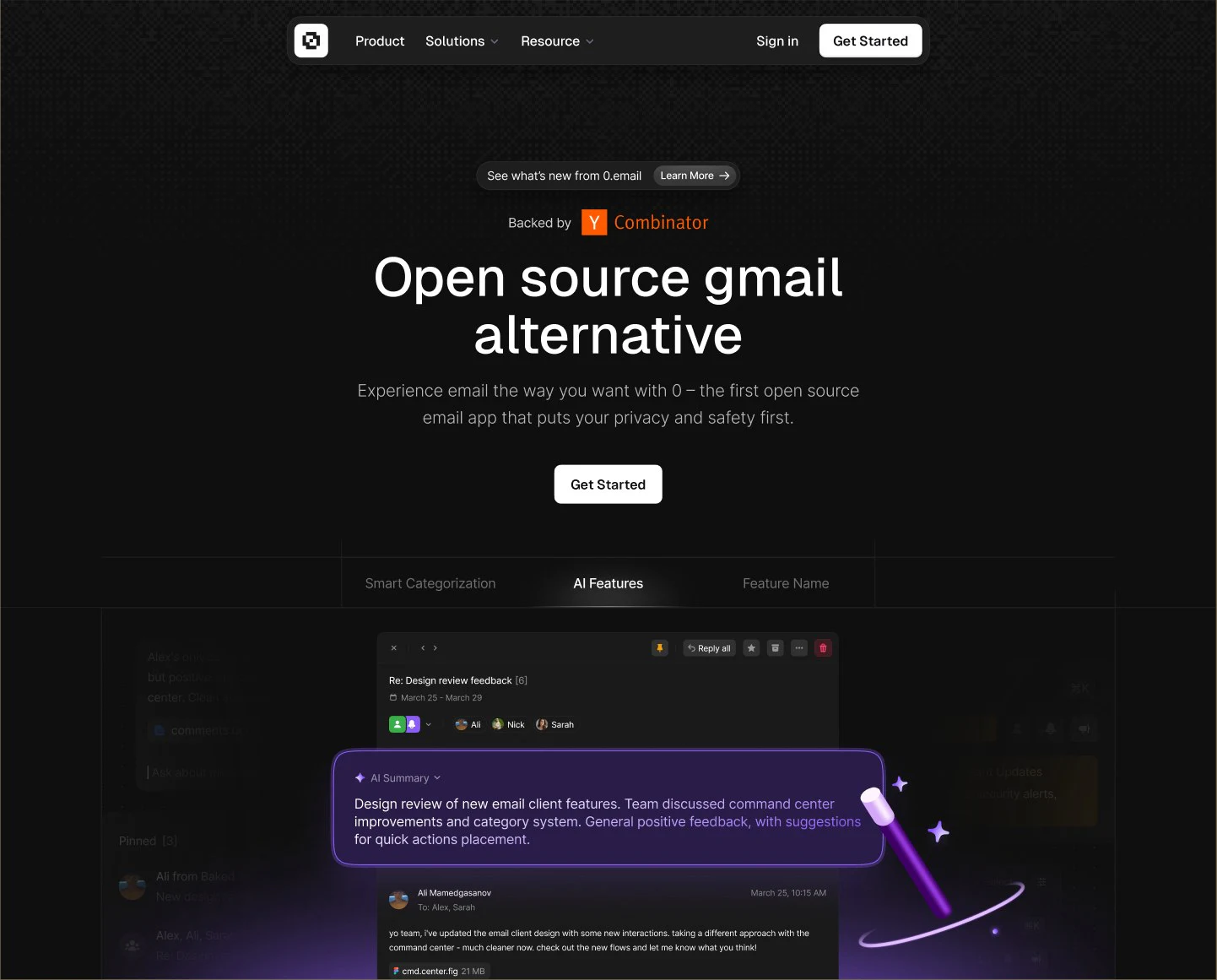 0.email: Show the AI first