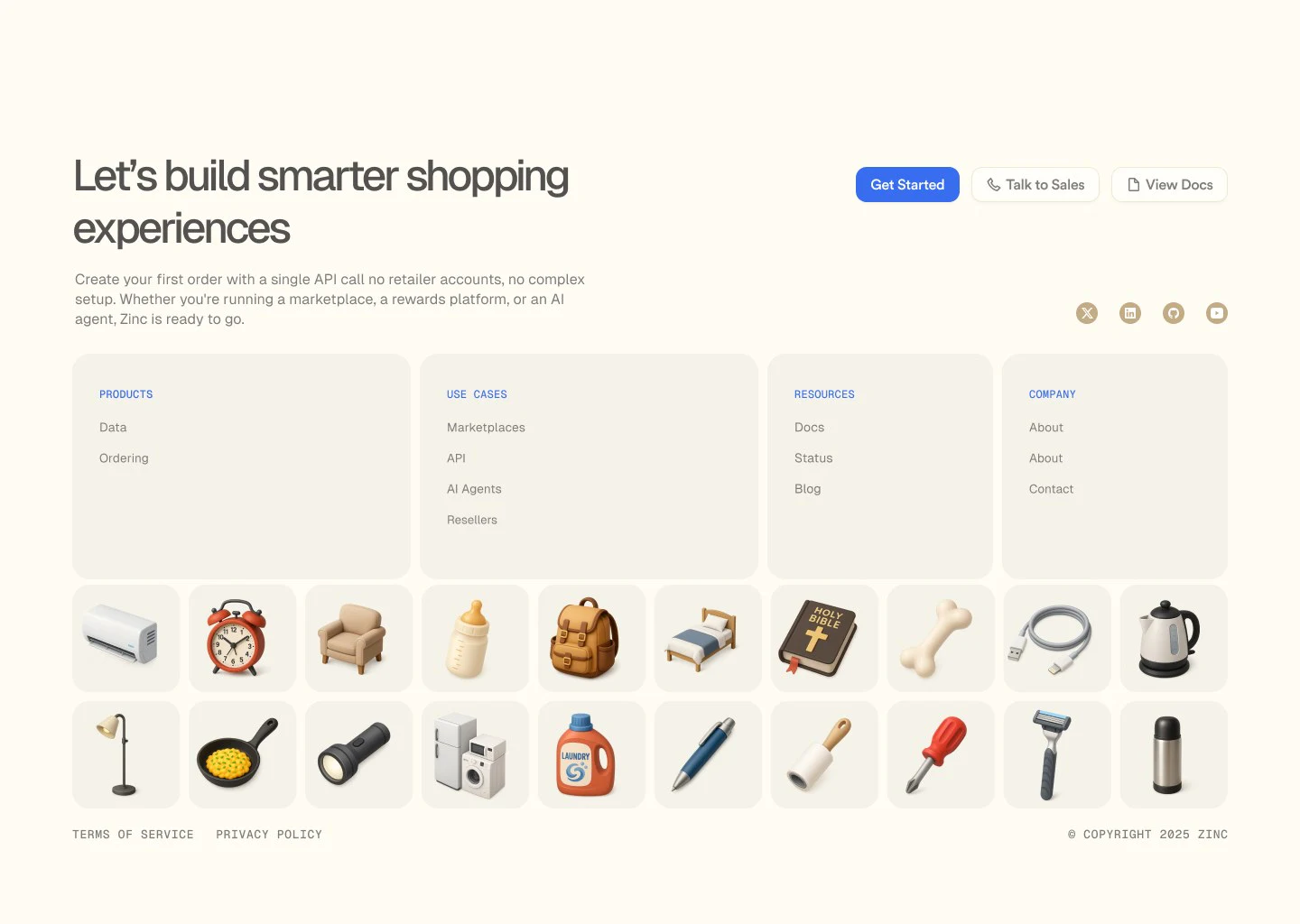 Zinc: Every page, desktop and mobile